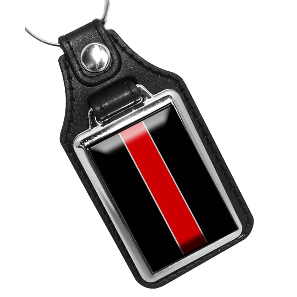 Key Ring - Firefighters Thin Red Line Black and Red