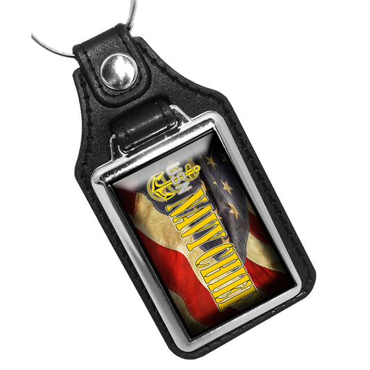 Key Ring - US Navy Chief American Flag