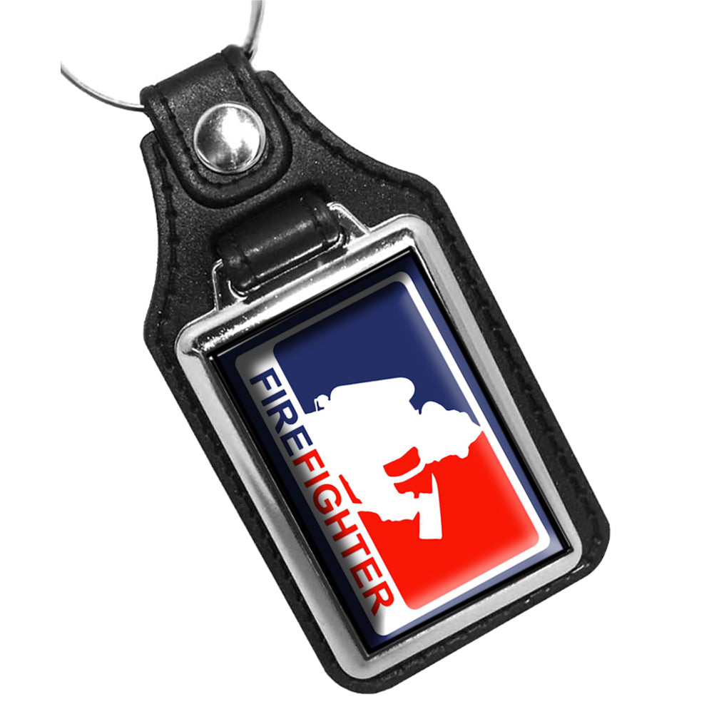 Key Ring - Firefighter Red White Blue Design