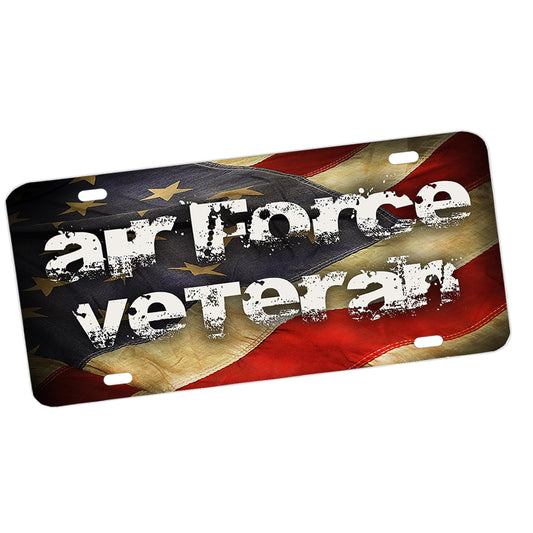 License Plate - US Air Force Veteran American Flag