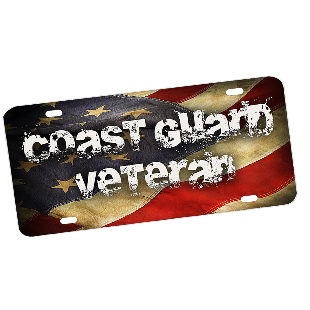 License Plate - US Coast Guard Veteran American Flag