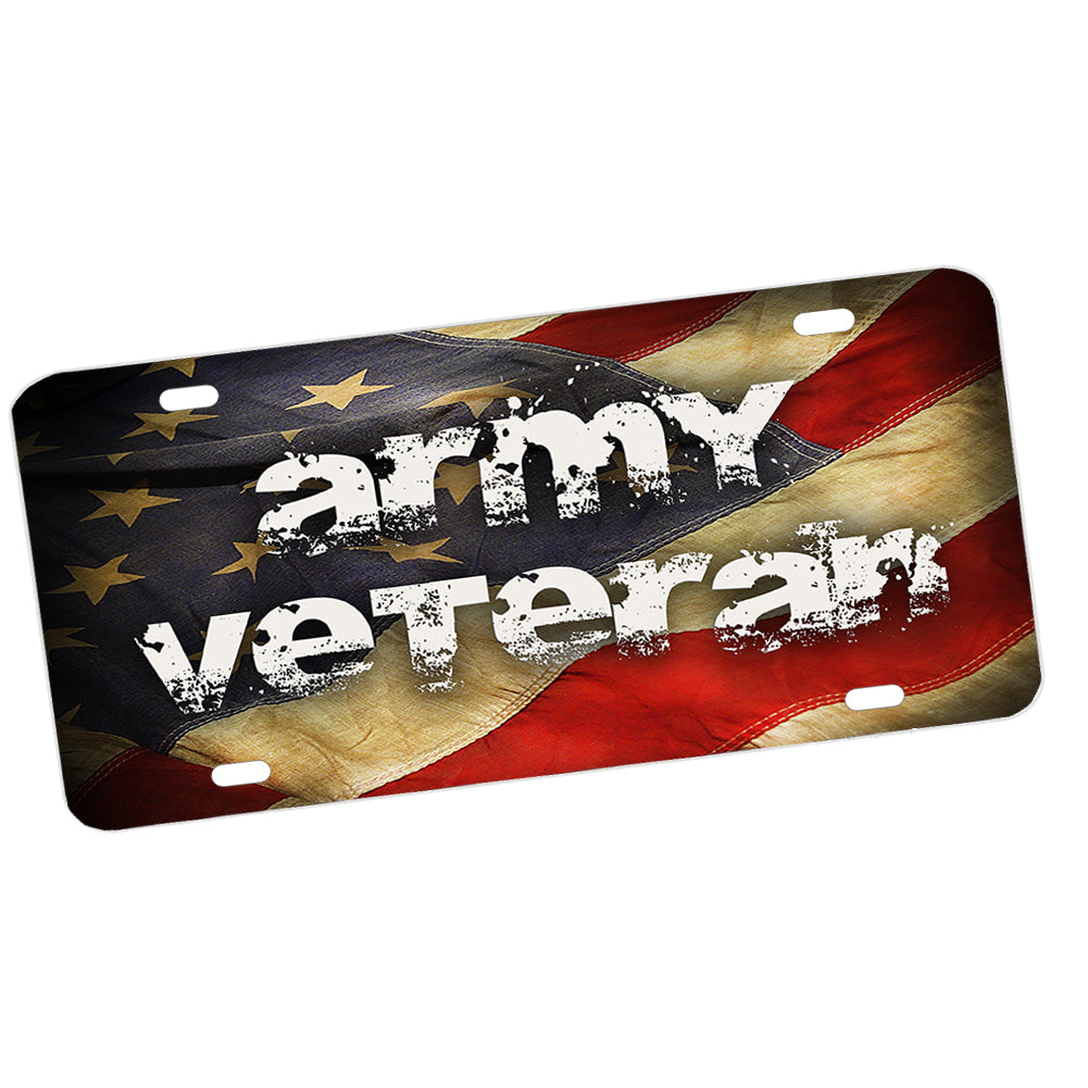 License Plate - US Army Veteran American Flag