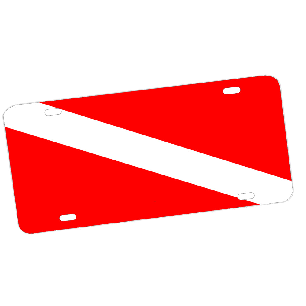 License Plate - International Dive Flag Diver Down