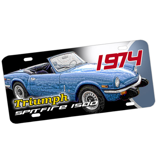 License Plate - 1974 Triumph Spitfire 1500 Classic Sports Car