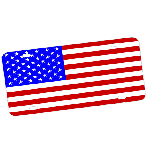 License Plate - Red White & Blue American Flag