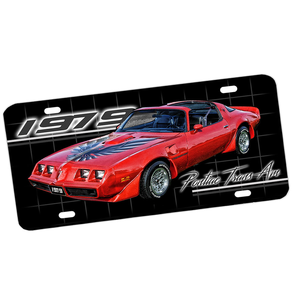 License Plate - 1979 Pontiac Firebird Trans Am Red Muscle Car