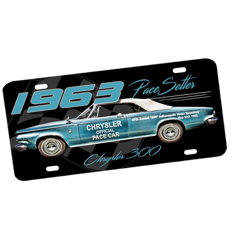 License Plate - 1963 Chrysler 300 Pace Setter Indy 500 Pace Car