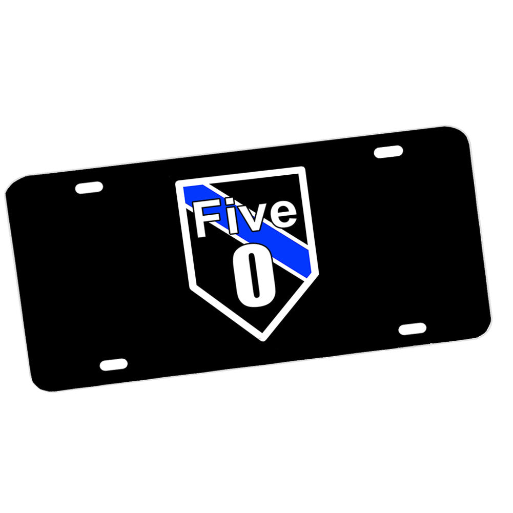 License Plate - Law Enforcement Thin Blue Line Five O