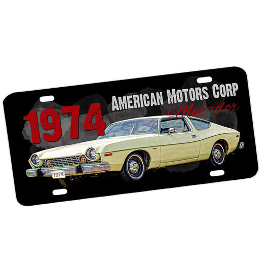 License Plate - 1974 American Motors Corp AMC Matador Yellow Classic Car