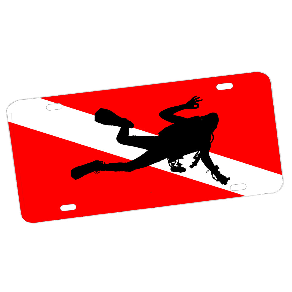 License Plate - International Dive Flag Diver Down