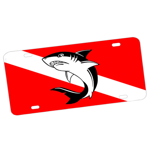 License Plate - International Dive Flag Shark