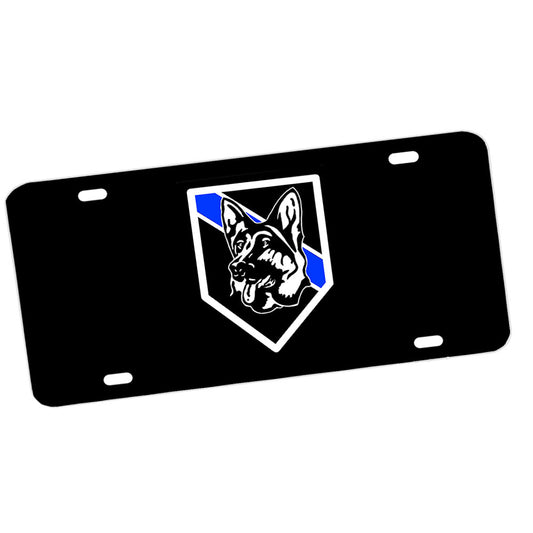 License Plate - Law Enforcement Thin Blue Line K9 German Shepherd