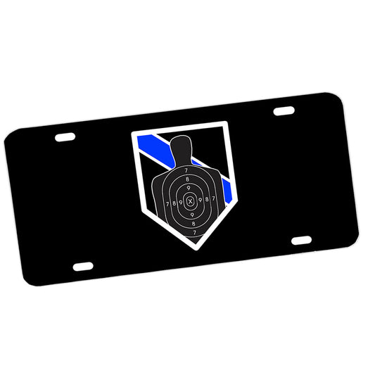 License Plate - Law Enforcement Thin Blue Line Firearms B27 Target