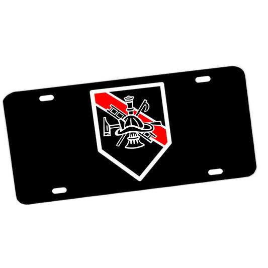 License Plate - Thin Red Line Firefighters Hook and Ladder