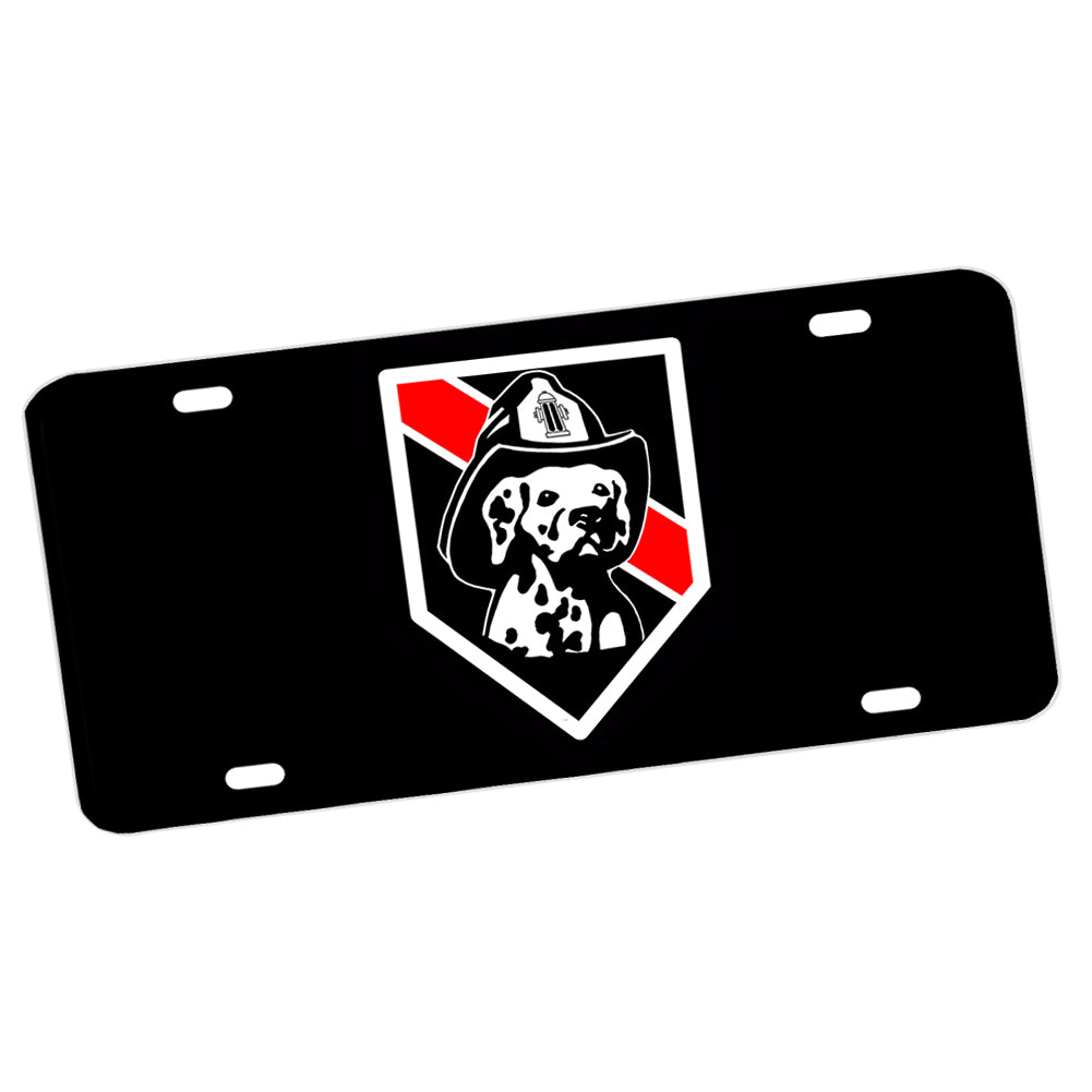 License Plate - Dalmatian Dog Thin Red Line Firefighters