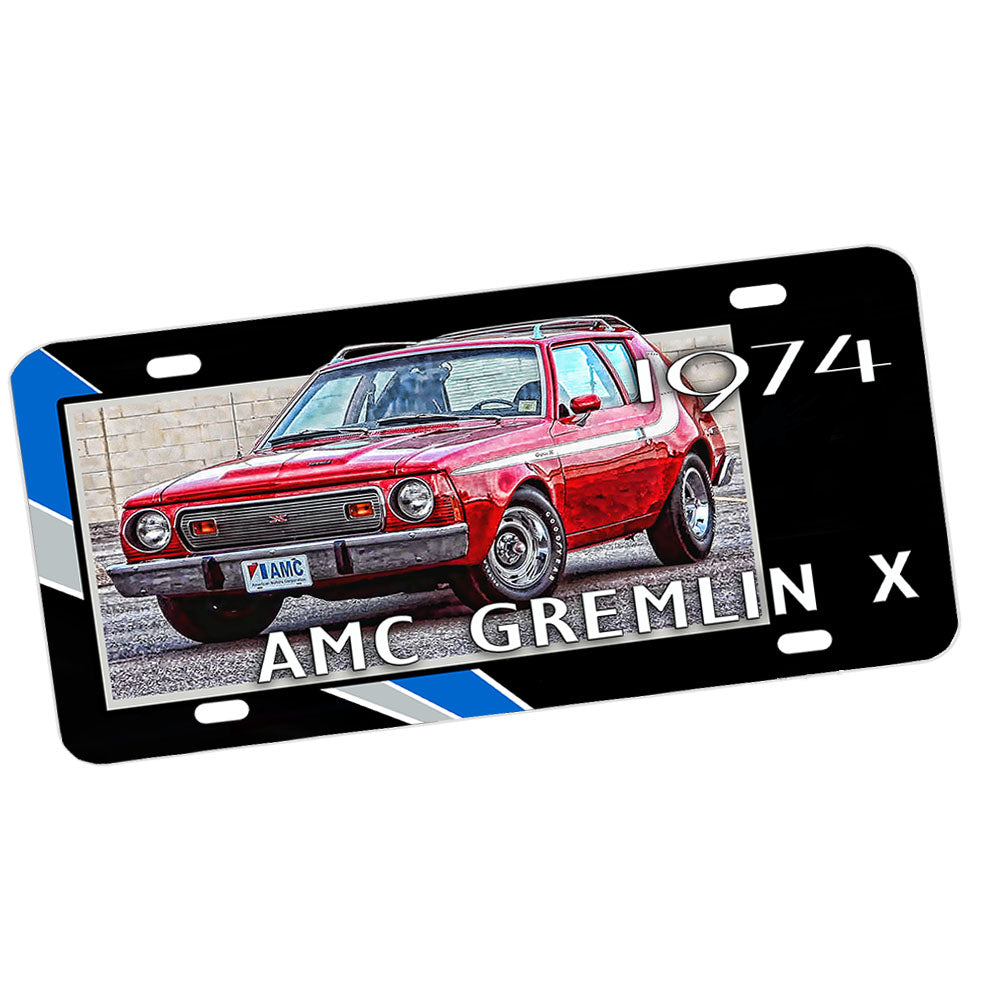 License Plate - 1974 AMC Gremlin AMX Red Muscle Car