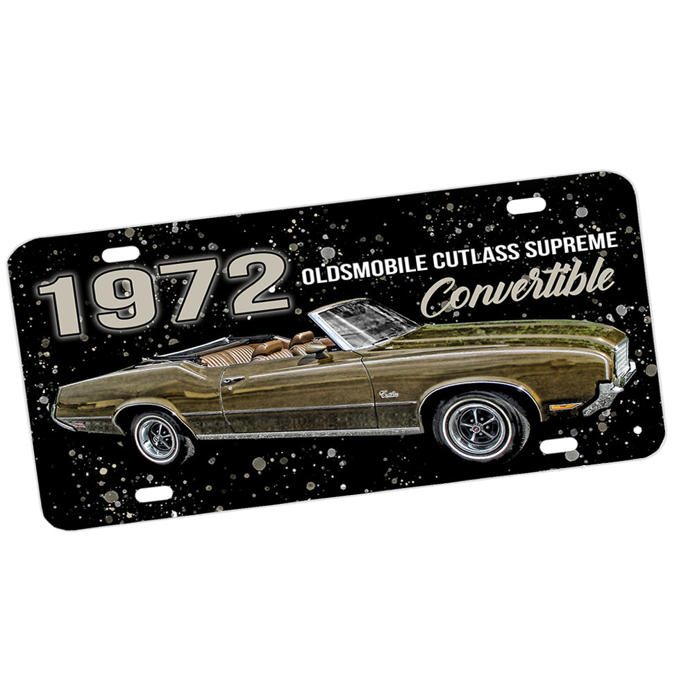 License Plate - 1972 Oldsmobile Cutlass Supreme Convertible Classic Car