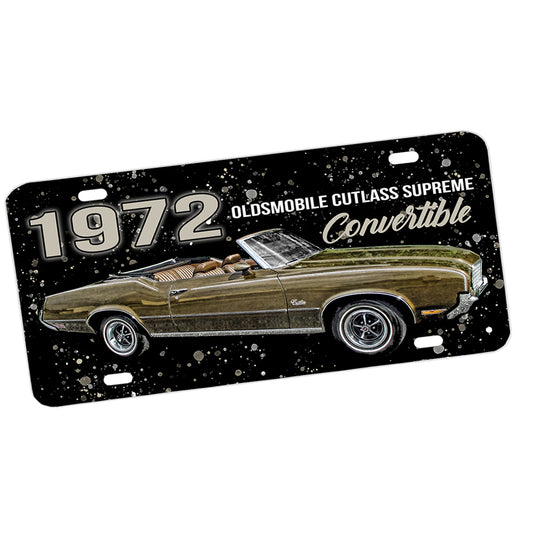 License Plate - 1972 Oldsmobile Cutlass Supreme Convertible Classic Car