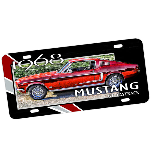 License Plate - 1968 Mustang GT Fastback Muscle Car