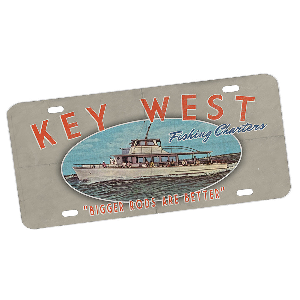 License Plate - Key West Fishing Charters Bigger Rods Are Better