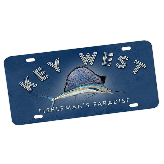 License Plate - Key West Fisherman's Paradise Sailfish