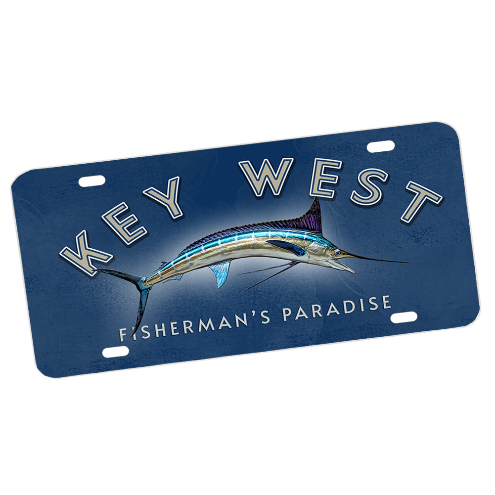 License Plate - Key West Fisherman's Paradise Blue Marlin