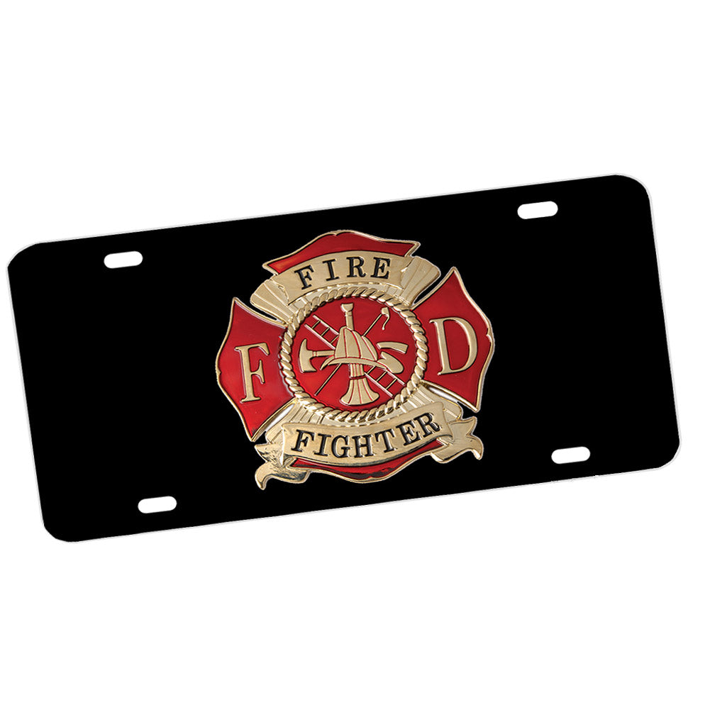 License Plate - Firefighters Golden Maltese Cross