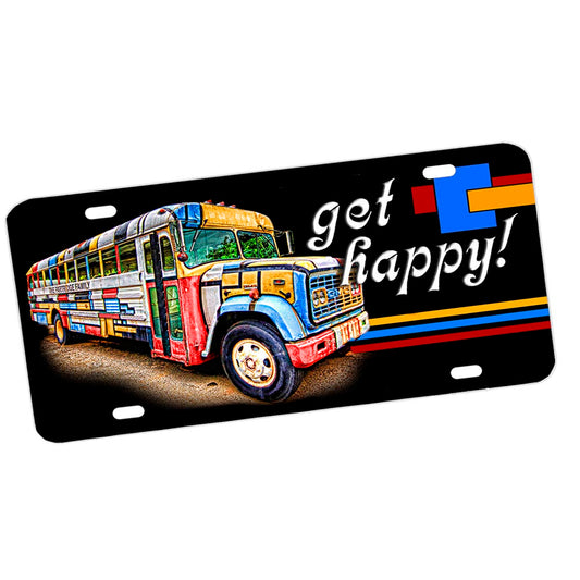 License Plate - The Partridge Family Bus Get Happy