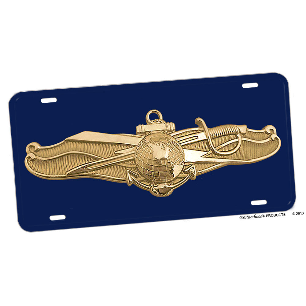 License Plate - US Navy Officer Dominance Warfare Emblem