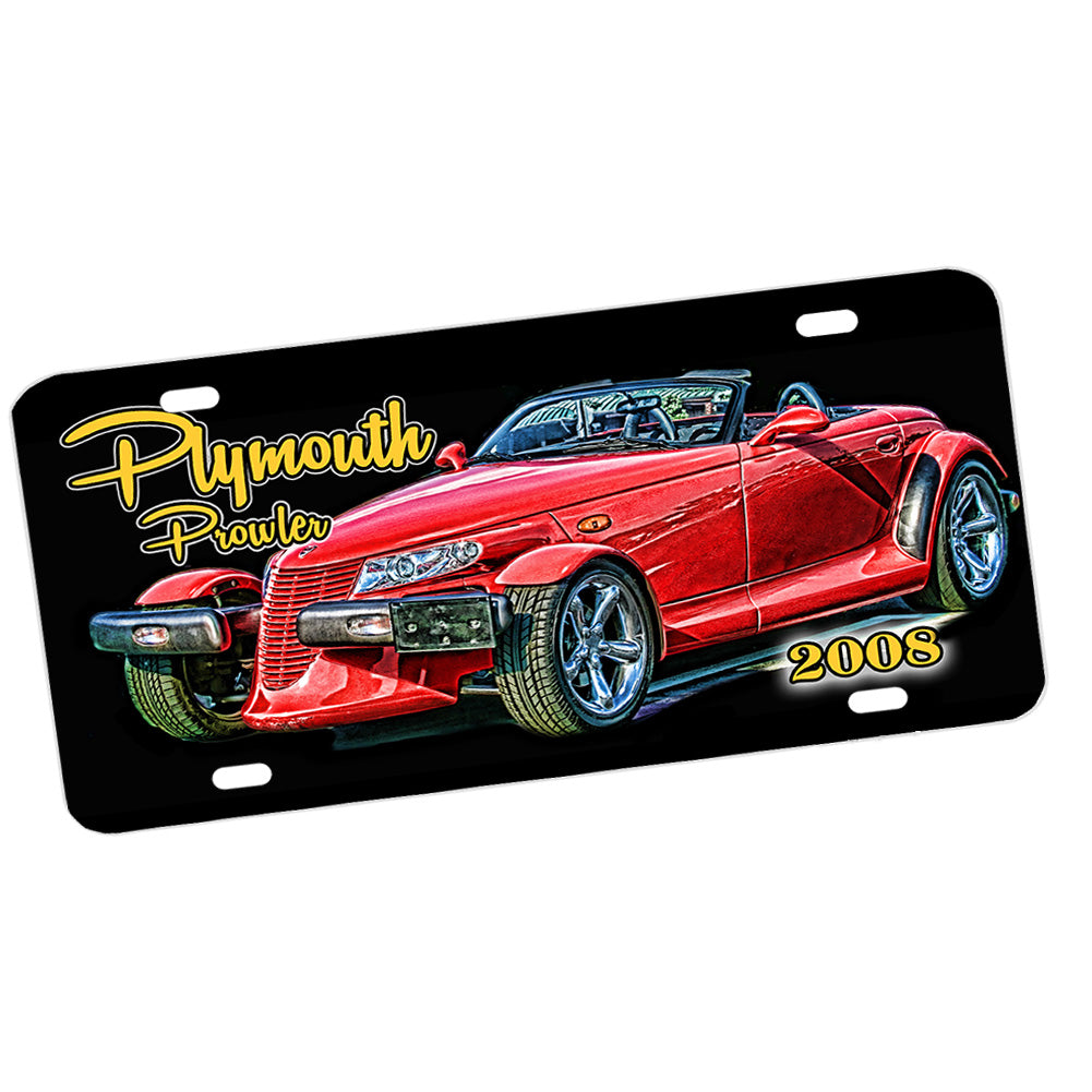 License Plate - 2008 Plymouth Prowler Red Classic Car