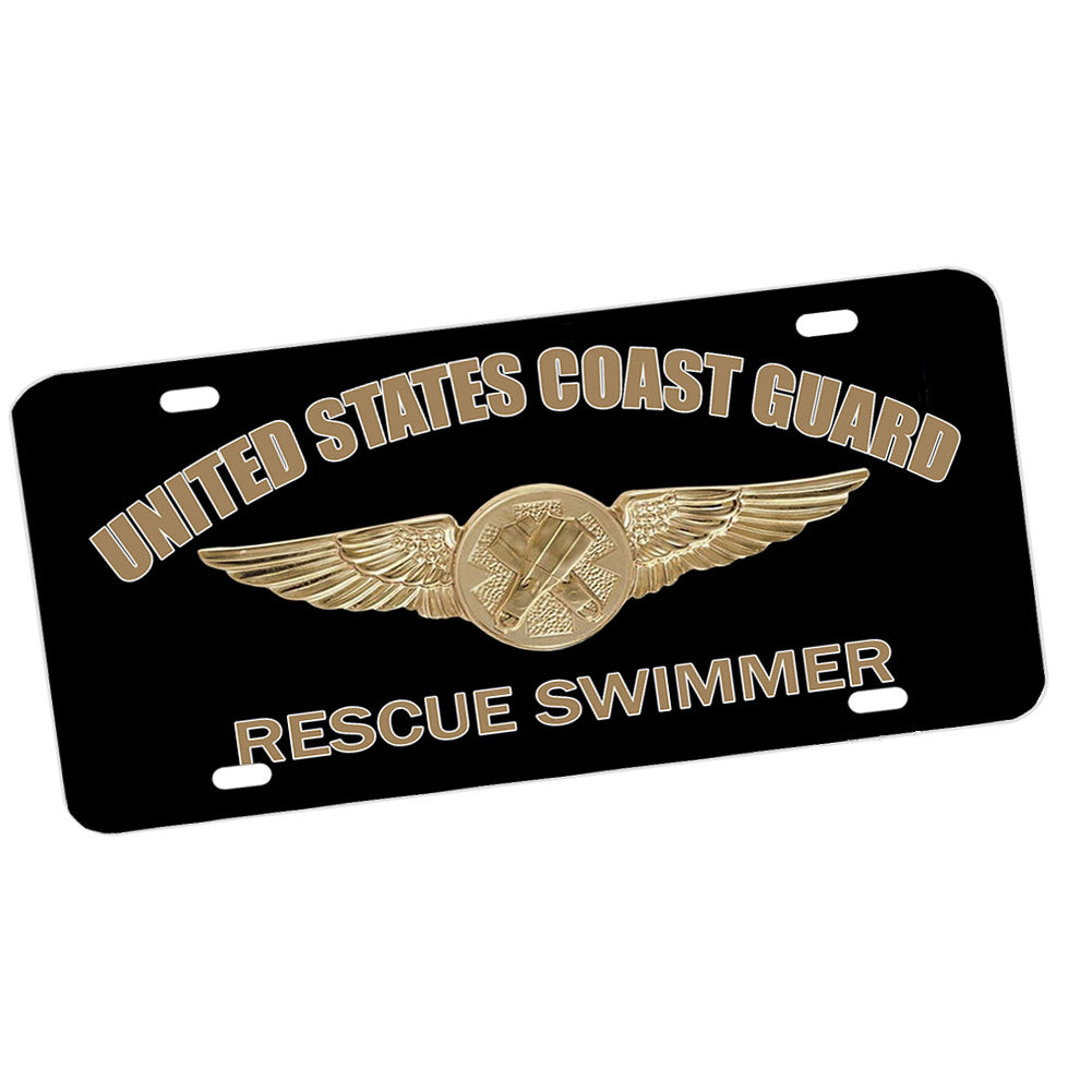 License Plate - US Coast Guard Veteran Swimmer Emblem