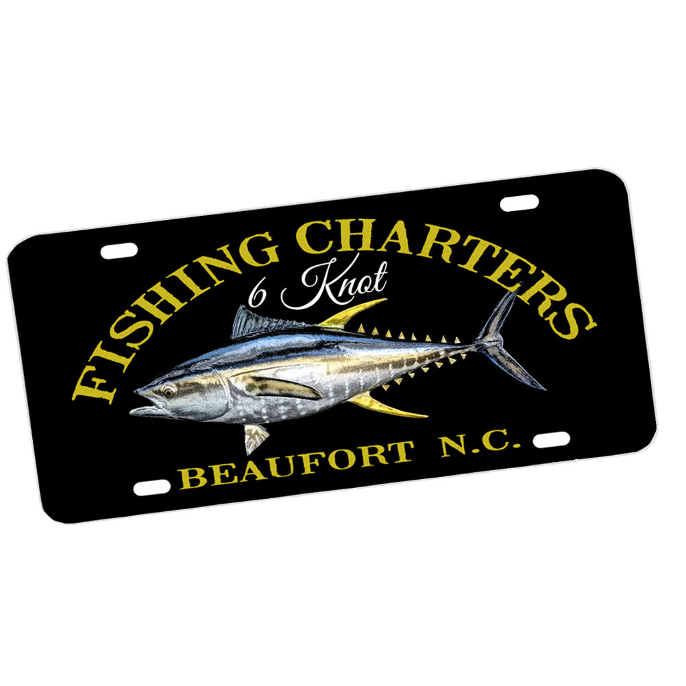 License Plate - 6 Knot Fishing Charters Yellow Fin Tuna