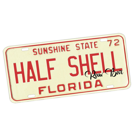 License Plate - 1972 Florida Half Shell Raw Bar