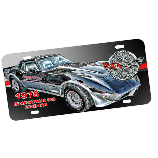 License Plate - 1978 Corvette Indy 500 Pace Car Classic Car