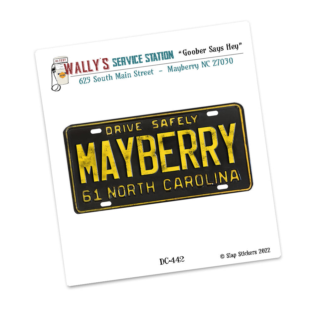 Decal - Mayberry North Carolina 1961 Mayberry License Plate Design