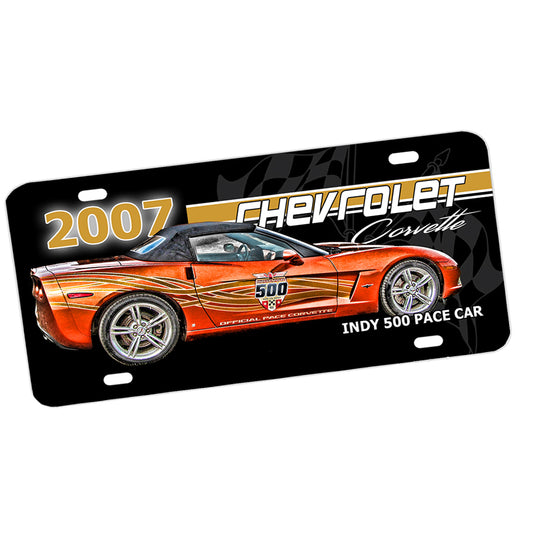 License Plate - 2007 Chevrolet Corvette Indy 500 Pace Car Classic Car