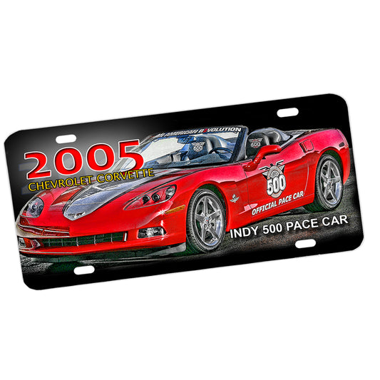 License Plate - 2005 Chevrolet Corvette Indy 500 Pace Car Classic Car