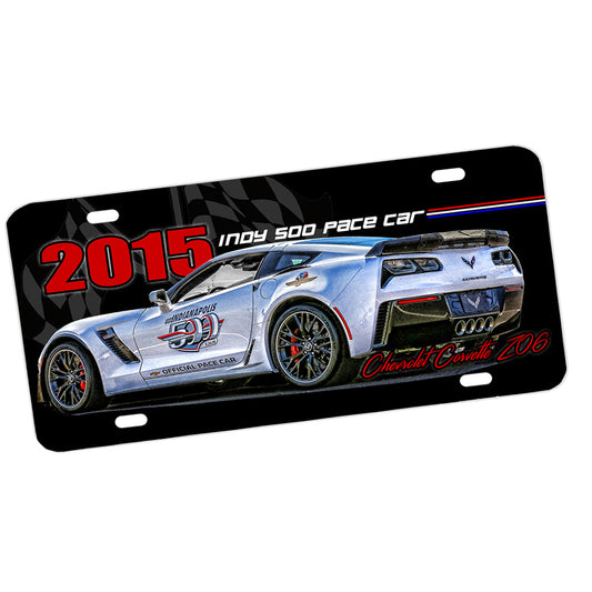 License Plate - 2015 Chevrolet Corvette Indy 500 Pace Car Classic Car