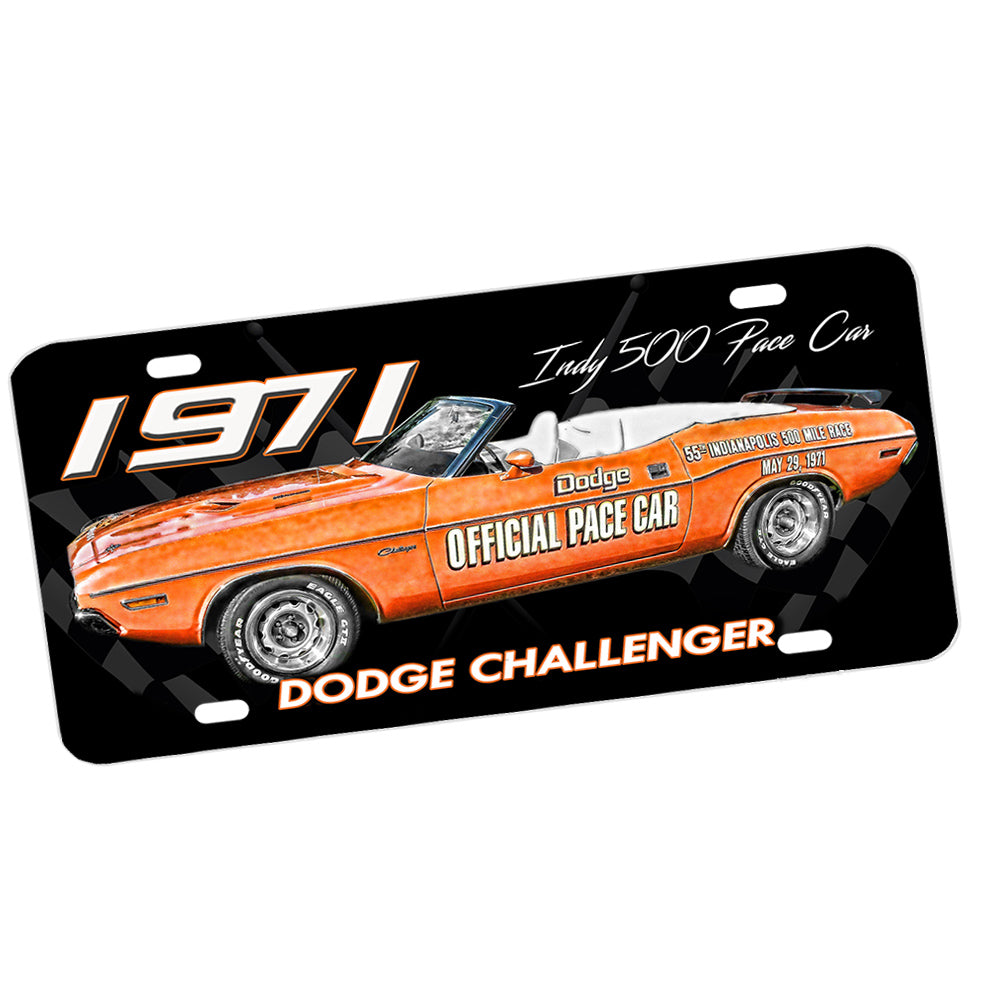 License Plate - 1971 Dodge Challenger Indy 500 Pace Car Classic Car