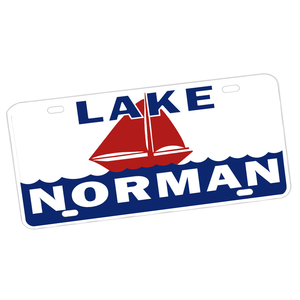 License Plate - Lake Norman North Carolina Sailboat Design