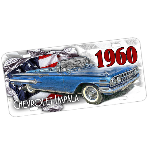 License Plate - 1960 Chevrolet Impala Convertible Classic Car