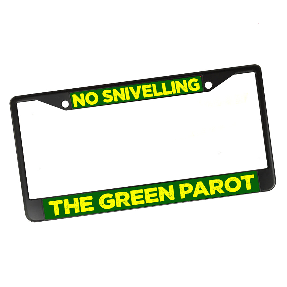 License Plate Frame - Green Parrot Bar No Snivelling