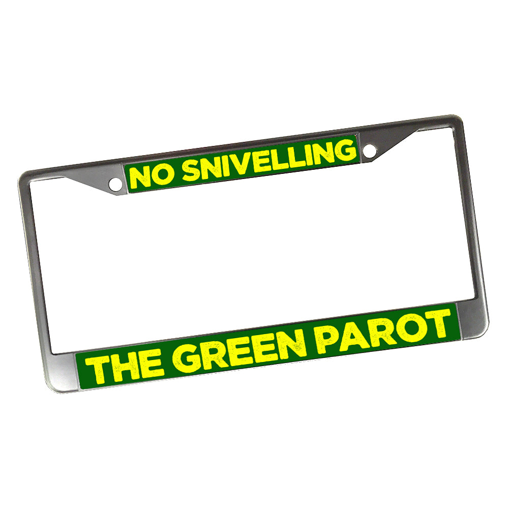 License Plate Frame - Green Parrot Bar No Snivelling