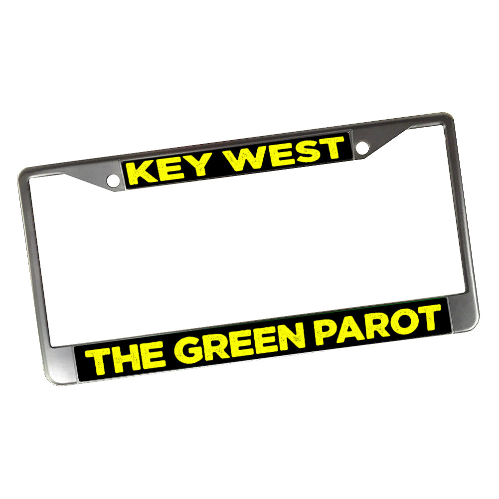 License Plate Frame - Green Parrot Bar Key West