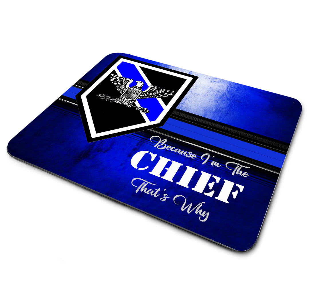 Mouse Pad - Thin Blue Line Police Sheriff Ranks Because I am The....