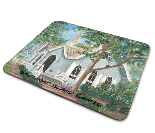 Mouse Pad - Ronald Williams Bald Head Island North Carolina Chapel