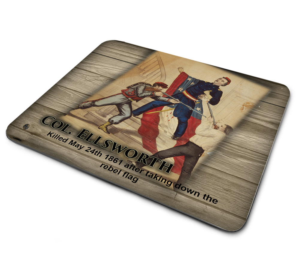 Mouse Pad - Colonel Ellsworth Killed 1861 After Taking Down Rebel Flag