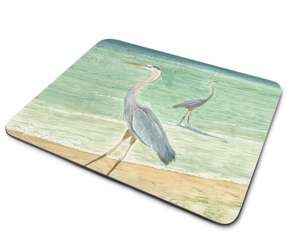 Mouse Pad - Ronald Williams Blue Heron Birds on the Beach