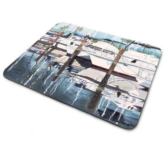 Mouse Pad - Ronald Williams Fishing Boats In The Marina