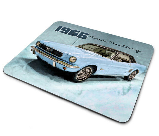 Mouse Pad - 1966 Ford Mustang Light Blue Classic Car